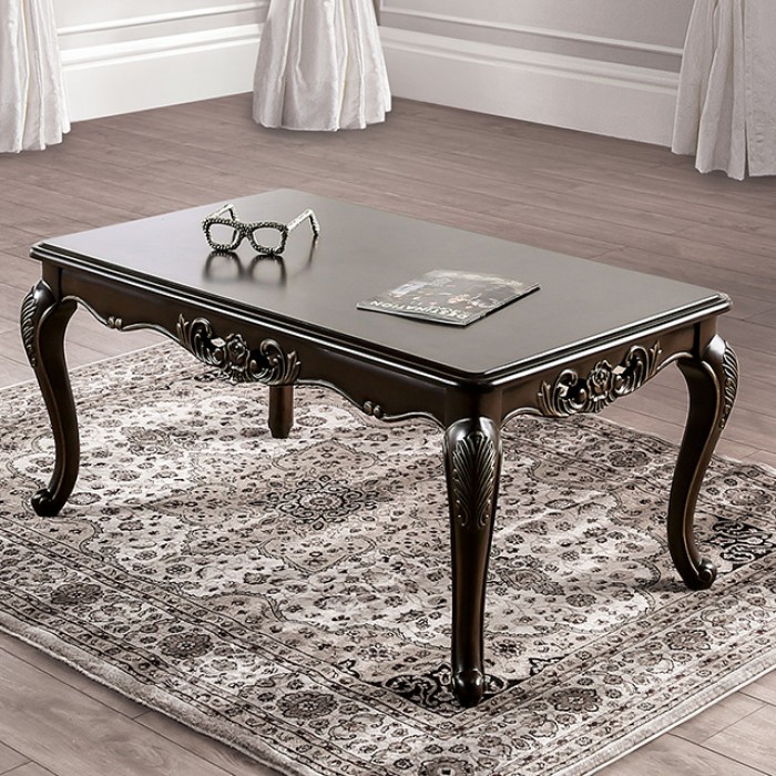Halcaster Traditional Java Coffee Table – Fm45003C By Furniture Of America | Mobilia Cleopatra 3 Halcaster Traditional Java Coffee Table – FM45003C
