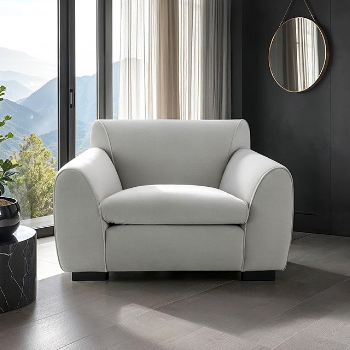 Severo Contemporary Light Gray Velvet Chair – Fm61005Lg-Ch By Furniture Of America | Mobilia Cleopatra 3 Severo Contemporary Light Gray Velvet Chair – FM61005LG-CH