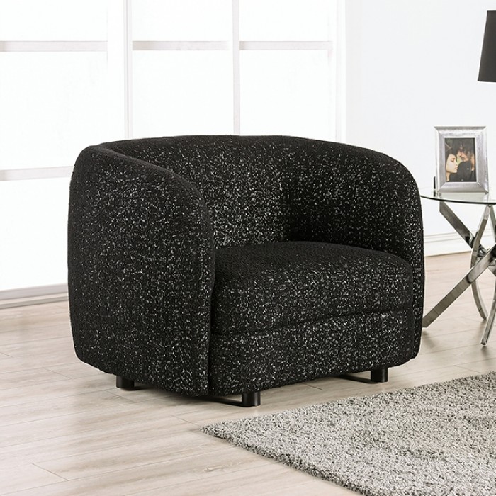 Versoix Contemporary Black Boucle Chair – Fm61003Bk-Ch By Furniture Of America | Mobilia Cleopatra 3 Versoix Contemporary Black Boucle Chair – FM61003BK-CH