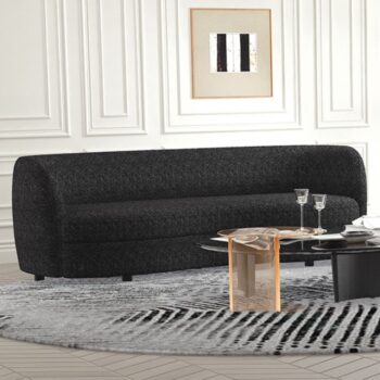 Versoix Contemporary Black Boucle Sofa – FM61003BK-SF
