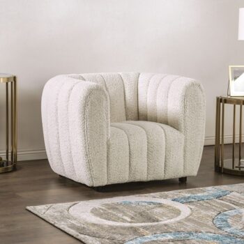 Aversa Contemporary Off-White Boucle Chair – FM61002WH-CH