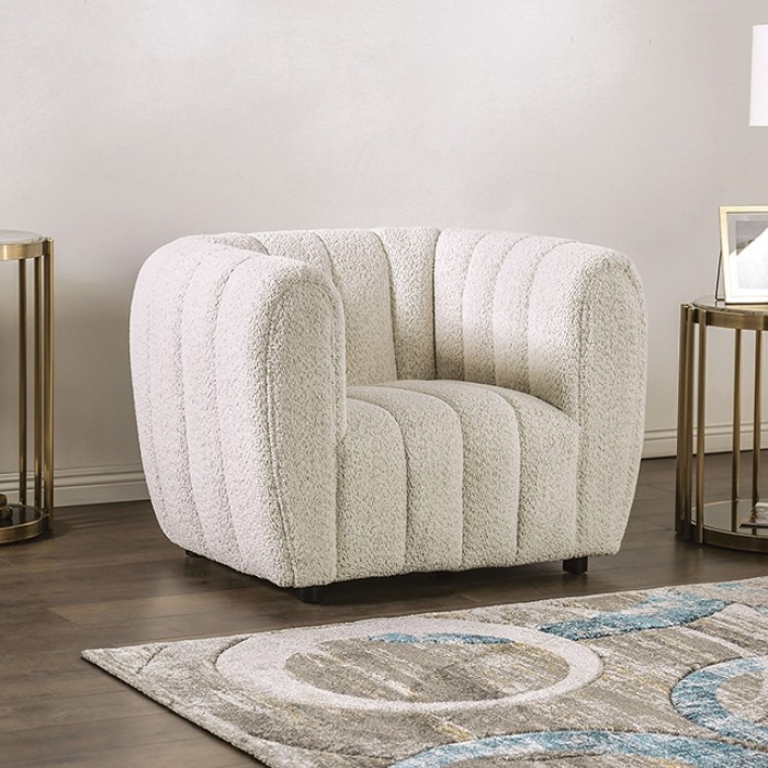 Aversa Contemporary Off-White Boucle Chair – Fm61002Wh-Ch By Furniture Of America | Mobilia Cleopatra 3 Aversa Contemporary Off-White Boucle Chair – FM61002WH-CH