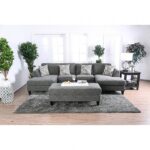 Lowry Transitional Gray Chenille Armless Chair – CM6363-CH