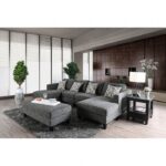 Lowry Transitional Gray Chenille Armless Chair – CM6363-CH