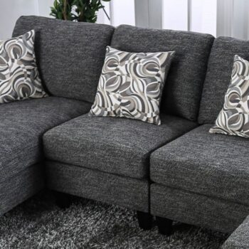 Lowry Transitional Gray Chenille Armless Chair – CM6363-CH
