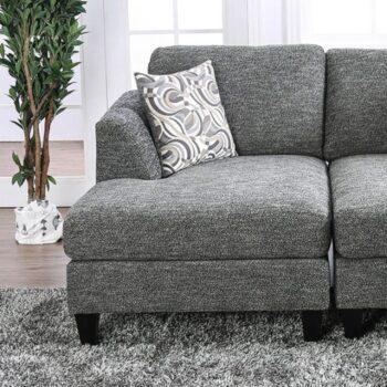 Lowry Transitional Gray Chenille Left Chaise – CM6363-LCE