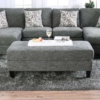 Lowry Transitional Gray Chenille Ottoman – CM6363-OT