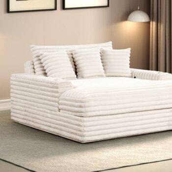 Veyrier White 2-Arm Chaise with USB Ports – FM6901WH-CE
