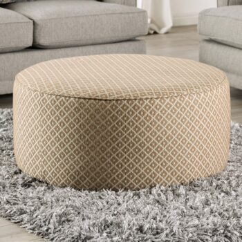 Stephney Gray & Gold Ottoman – Transitional Style Elegance | SM8193-OT
