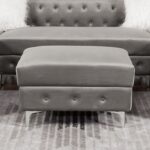 Ciabattoni Gray Ottoman – Transitional Tufted Flannelette Design CM6256GY-OT by Furniture of America
