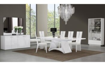 D313 High Gloss White Dining Set By Gu Furniture