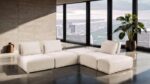 Stavanger Beige Bouclé L-Sectional – Contemporary Modular Sofa with Extendable Backrest | FM63001BG-F