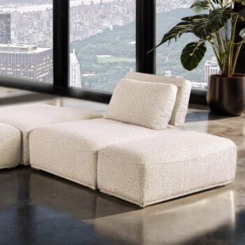 Stavanger Beige Bouclé L-Sectional – Contemporary Modular Sofa with Extendable Backrest | FM63001BG-F