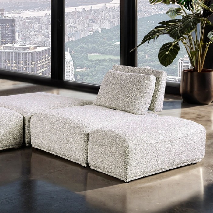 Stavanger Light Gray Bouclé L-Sectional Contemporary Modular Sofa Fm63001Lg-F By Furniture Of America | Mobilia Cleopatra 3 Stavanger Light Gray Bouclé L-Sectional – Contemporary Modular Sofa with Extendable Backrest | FM63001LG-F