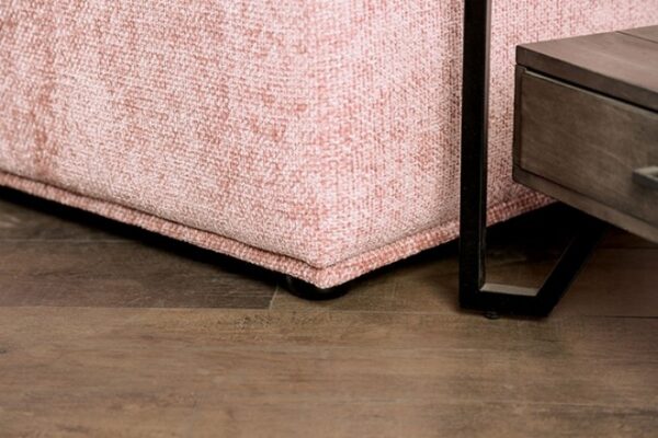 Stavanger Pink Curved 2-Seater Sofa with Ottoman – Contemporary Bouclé Modular Design | FM63001PK-D