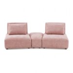 Stavanger Pink Curved 2-Seater Sofa with Ottoman – Contemporary Bouclé Modular Design | FM63001PK-D