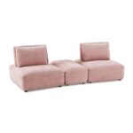 Stavanger Pink 2-Seater Sofa with Rectangular Ottoman – Contemporary Bouclé Modular Design | FM63001PK-E