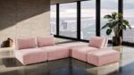 Stavanger Pink L-Sectional Sofa – Contemporary Bouclé Modular Design | FM63001PK-F