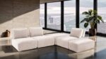 Stavanger Light Brown L-Sectional Sofa – Contemporary Bouclé Modular Design | FM63001LB-F