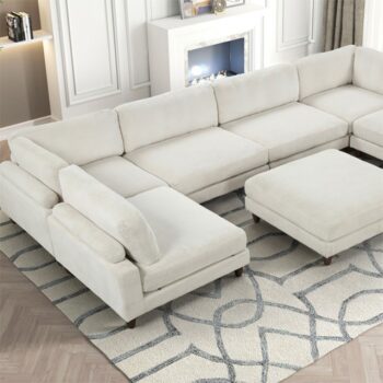 Dagenham Beige Sectional Sofa [A] – Contemporary Modular Design | FM6800BG-A