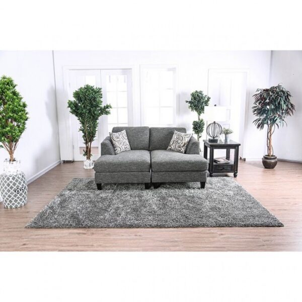 Lowry Gray Sectional Sofa with Ottoman – Transitional Comfort & Style | CM6363-SET