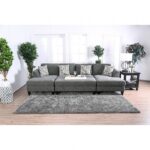 Lowry Gray Sectional Sofa with Ottoman – Transitional Comfort & Style | CM6363-SET
