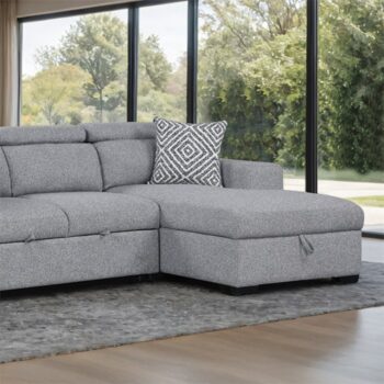 Chatteris Gray Contemporary Sectional Sofa with Sleeper & Storage | FM64000GY-SECT-R