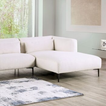 Paderborn Contemporary Linen White Sectional Sofa with Right Chaise | FM63002WH-SECT-R