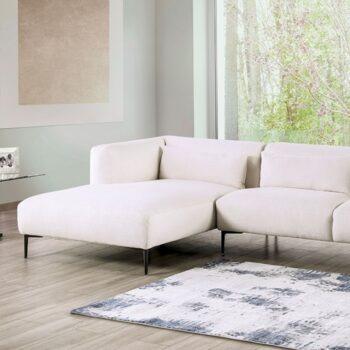 Paderborn Contemporary Linen White Sectional Sofa with Left Chaise | FM63002WH-SECT-L