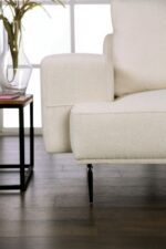 Baerum Contemporary Linen White Sectional Sofa with Right Chaise | FM63006WH-SECT-R