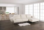 Baerum Contemporary Linen White Sectional Sofa with Right Chaise | FM63006WH-SECT-R