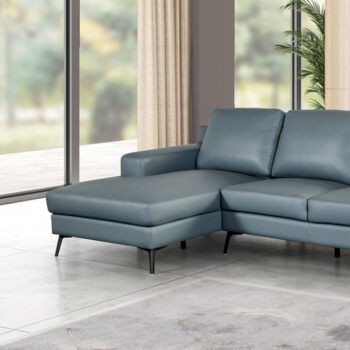 Stordal Contemporary Blue Leather Match Sectional Sofa with Left Chaise | FM69004BL-SECT-L