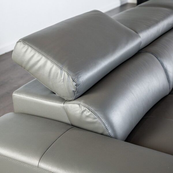 Vadso Contemporary Dark Gray Leather Match Sectional Sofa with Left Chaise | FM69005DG-SECT-L