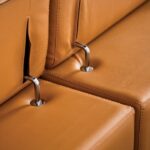 Vadso Contemporary Tangerine Leather Match Sectional Sofa with Left Chaise | FM69005LB-SECT-L