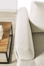 Gladbach Contemporary Beige Large L-Sectional Sofa with Extendable Backrest & Feather Blend Cushions | FM63007BG-SECT-LL