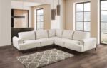 Gladbach Contemporary Beige Large L-Sectional Sofa with Extendable Backrest & Feather Blend Cushions | FM63007BG-SECT-LL