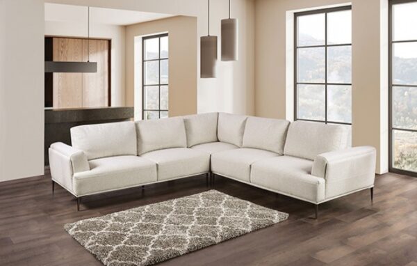 Gladbach Contemporary Beige Large L-Sectional Sofa with Extendable Backrest & Feather Blend Cushions | FM63007BG-SECT-LL