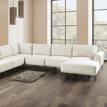 Gladbach Contemporary Beige J-Shaped Sectional Sofa with Extendable Backrest | FM63007BG-SECT-J