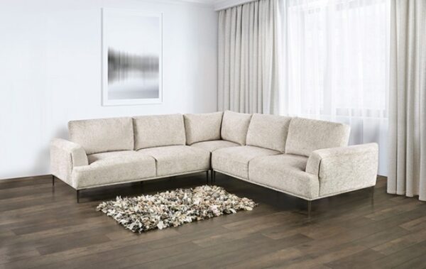 Gladbach Contemporary Light Brown Large L-Sectional Sofa with Extendable Backrest | FM63007LB-SECT-LL