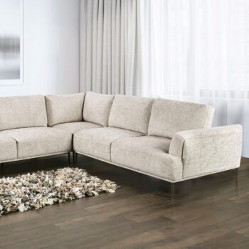 Gladbach Contemporary Light Brown Large L-Sectional Sofa with Extendable Backrest | FM63007LB-SECT-LL