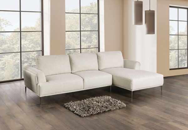 Gladbach Contemporary Beige Sectional with Right Chaise | FM63007BG-SECT-R