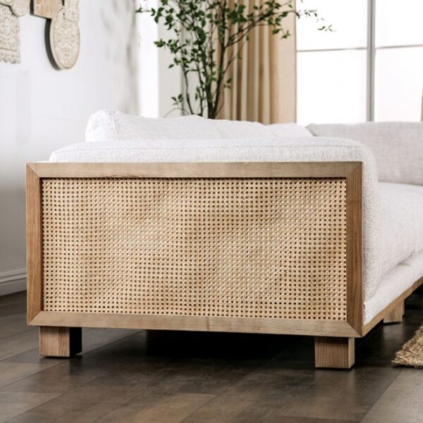 Arendal Contemporary Beige Sectional with Rattan Details | CM9984-SECT