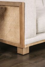 Arendal Contemporary Beige Sectional with Rattan Details | CM9984-SECT