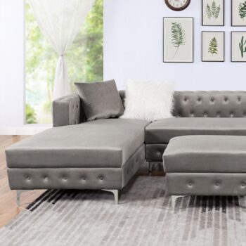 Ciabattoni Transitional Gray Double Chaise Sectional Sofa | CM6256GY-SECT