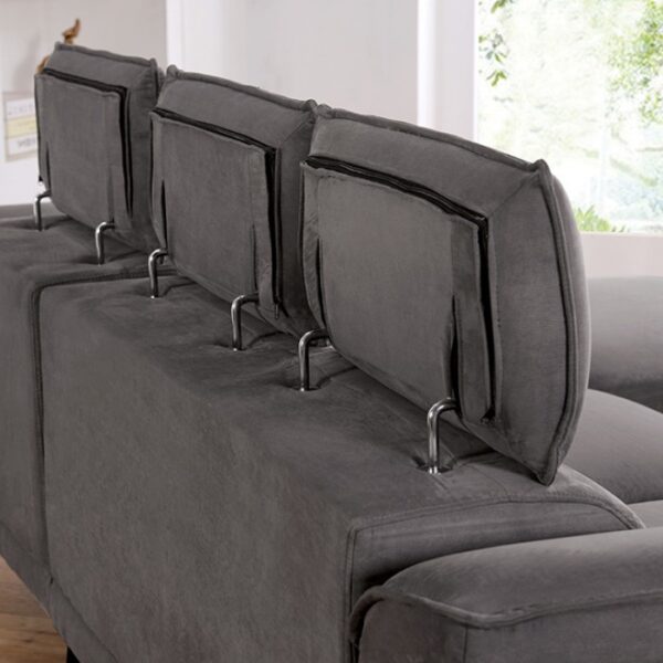 Napanee Contemporary Dark Gray Sectional Sofa with Adjustable Headrests | CM6254GY-SECT