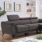 Napanee Contemporary Dark Gray Sectional Sofa with Adjustable Headrests | CM6254GY-SECT