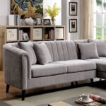Goodwick Mid-Century Modern Light Gray Chenille Sectional Sofa with Chaise | CM6947-SECT