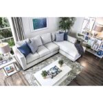 Ornella Transitional Light Gray Sectional Sofa with Tufted Arms | SM2671-SECT