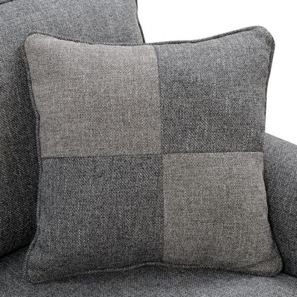 Rhian Transitional Dark Gray Sectional Sofa with Rolled Arms | CM6329GY-SECT-VN