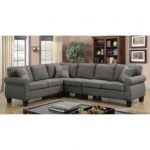 Rhian Transitional Dark Gray Sectional Sofa with Rolled Arms | CM6329GY-SECT-VN